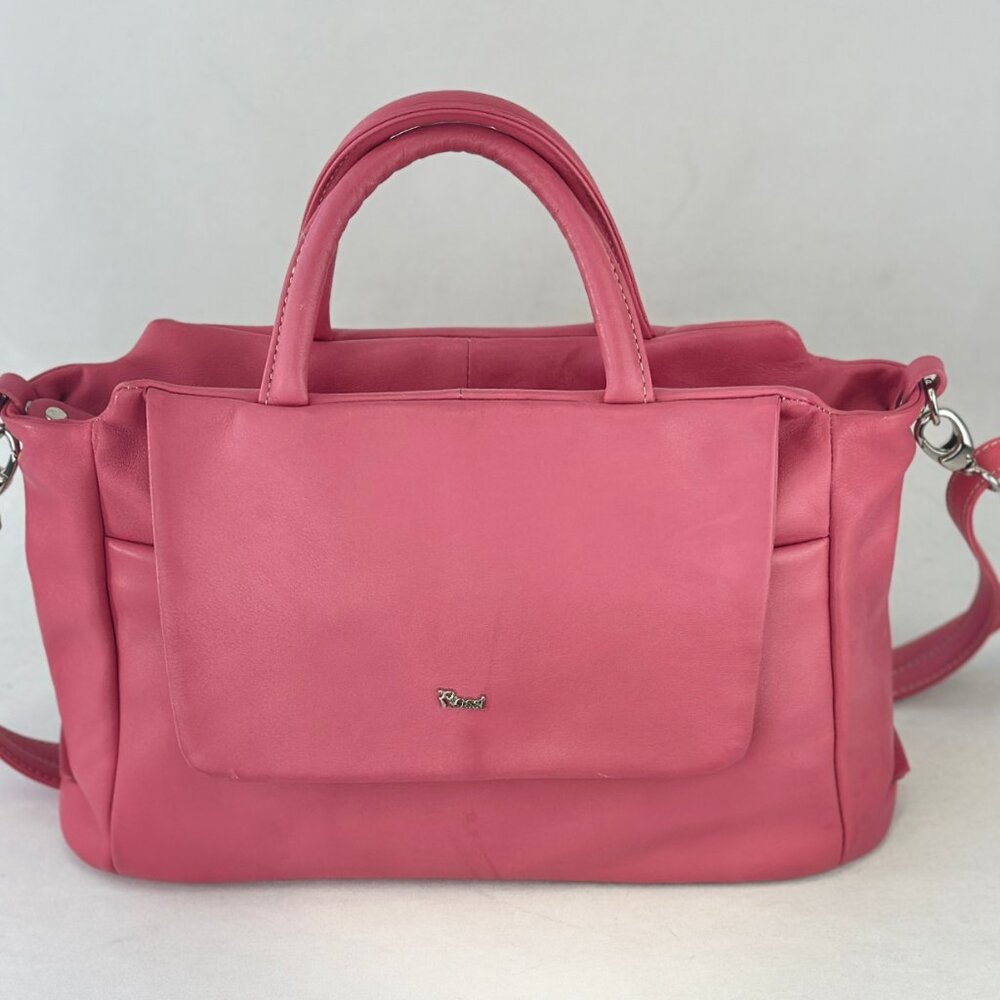 ROSSI FIRENZE Pink Leather Purse Crossbody Messenger Bag Shoulder NEW